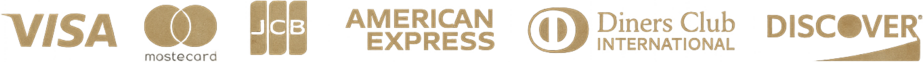 VISA / Mastercard / JCB / American Express / Diners Club / Discover
